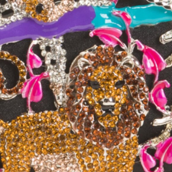 NATASHA Jungle Rhinestone Clutch - Picture 2 of 5